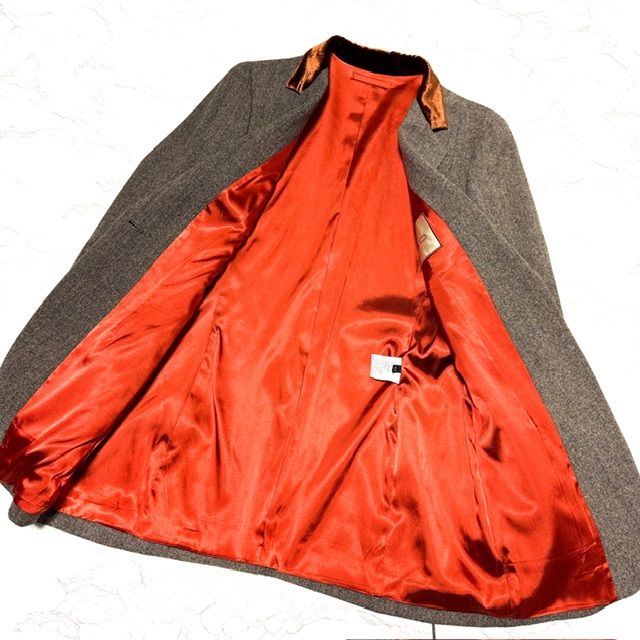 希少【ETRO エトロ 】襟ベロア/1B ツイード ヘリンボーン/ジャケット