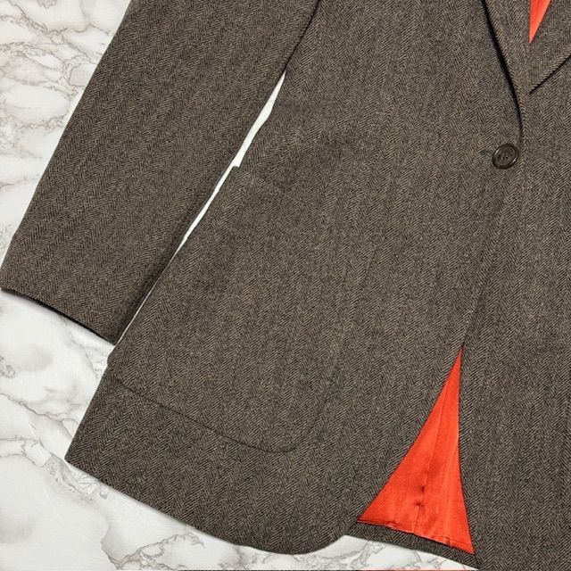 希少【ETRO エトロ 】襟ベロア/1B ツイード ヘリンボーン/ジャケット