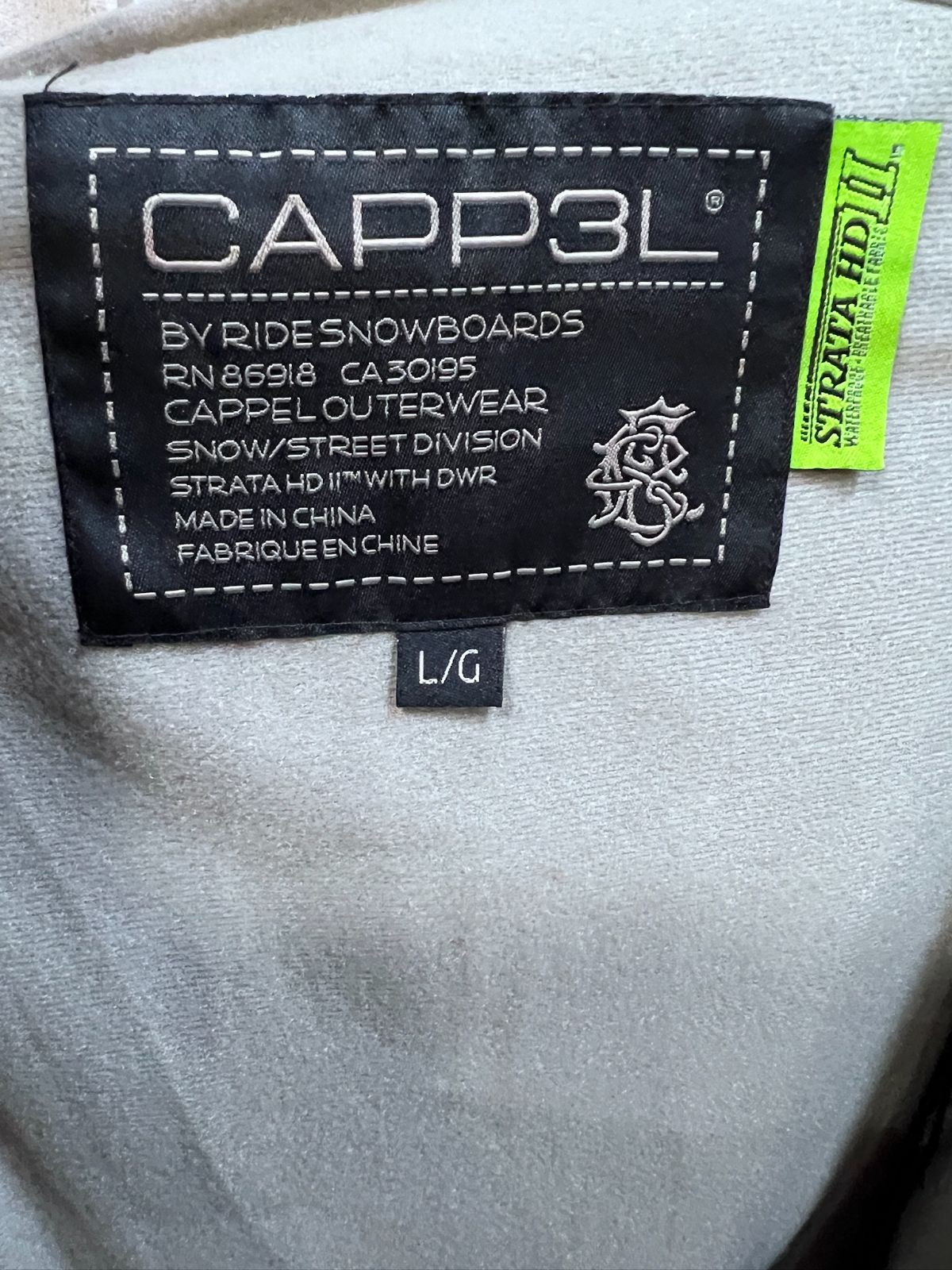 美品 RIDE SNOWBOARDS CAPP3L スノボジャケット L ライド スノーボード