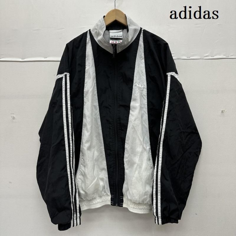 アディダス 90 s ロゴ 刺繍 切替 ナイロン ジップ ジャケット メンズ M ISItems 古着