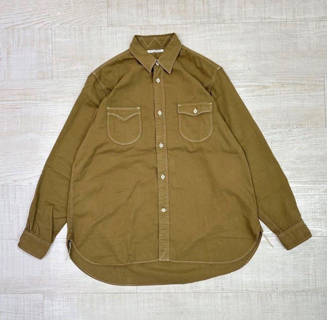 23 aw 2025 MAATEE - SONS マーティーアンドサンズ COTTON CHINO MAD WORK SHIRTS コットン チノ マッド ワーク シャツ 製品染め 3