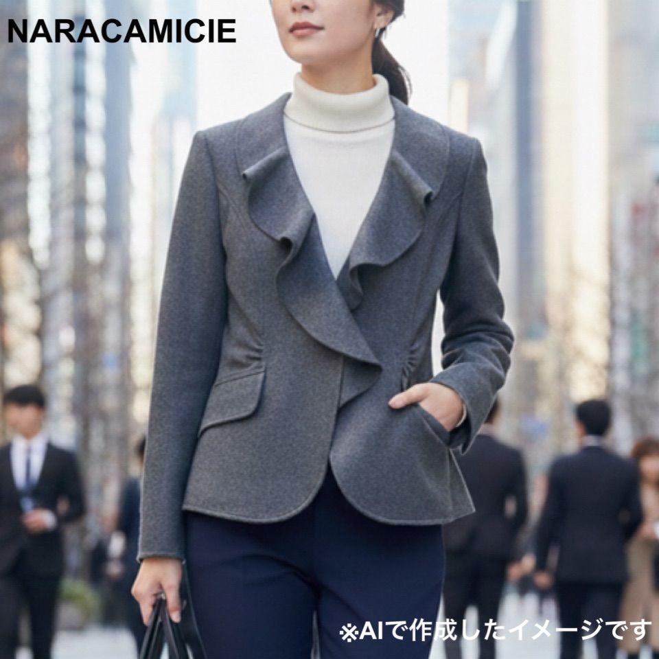 美品 NARACAMICIE ナラカミーチェ フリルデザイン ウールジャケット