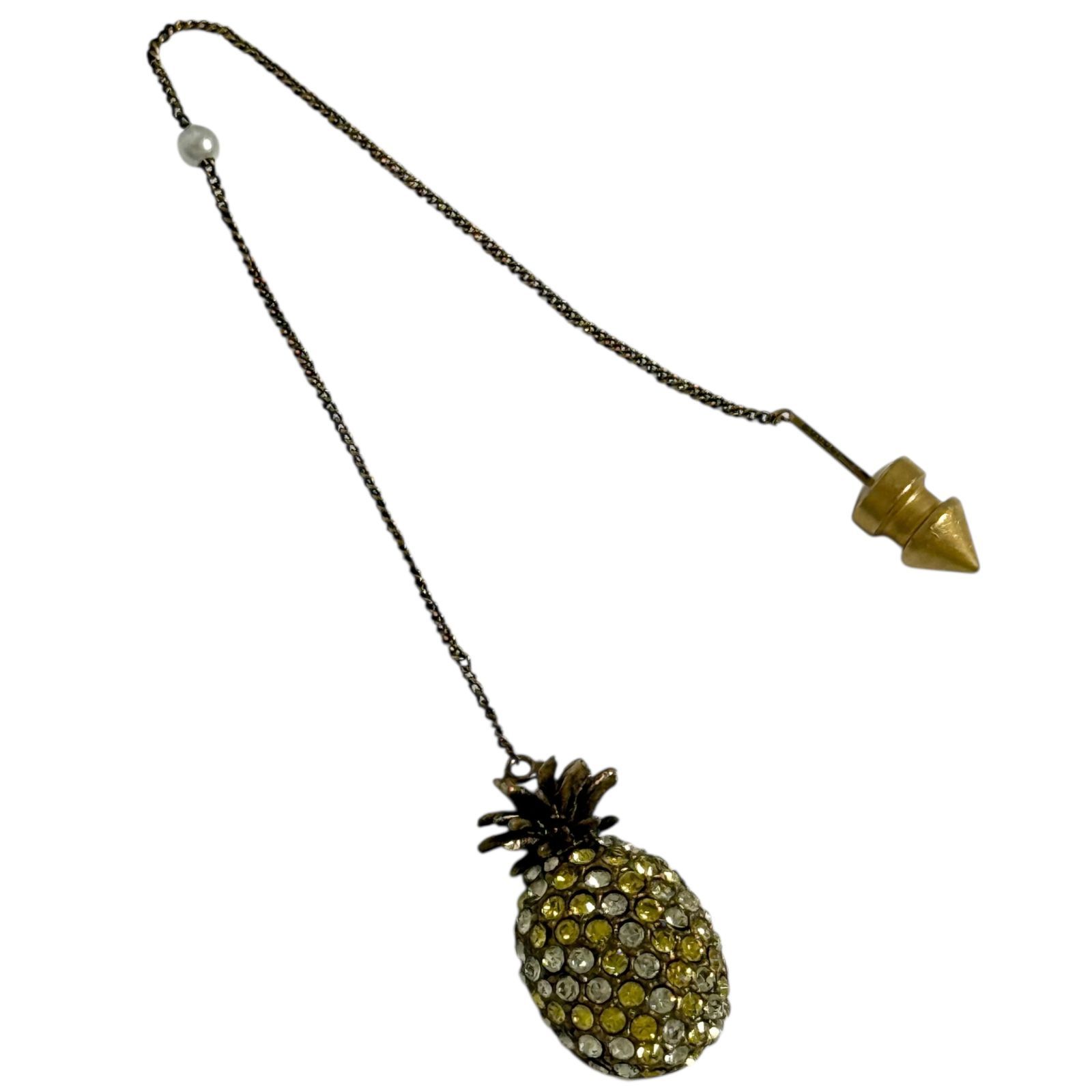 グッチ レディース シングル ピアス 片耳 スレッダーチ チェーン パイナップル