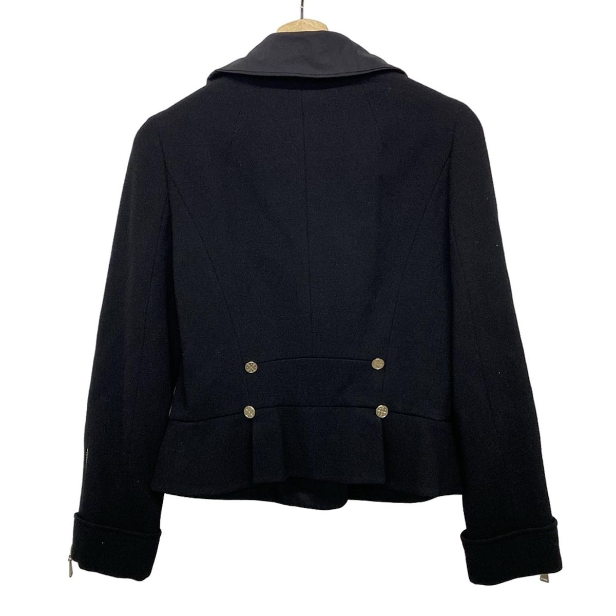 LOUIS VUITTON ルイヴィトン ライダースジャケット サイズ38 M レディース - RW 071 A 黒 長袖 ジップアップ 秋 ウール