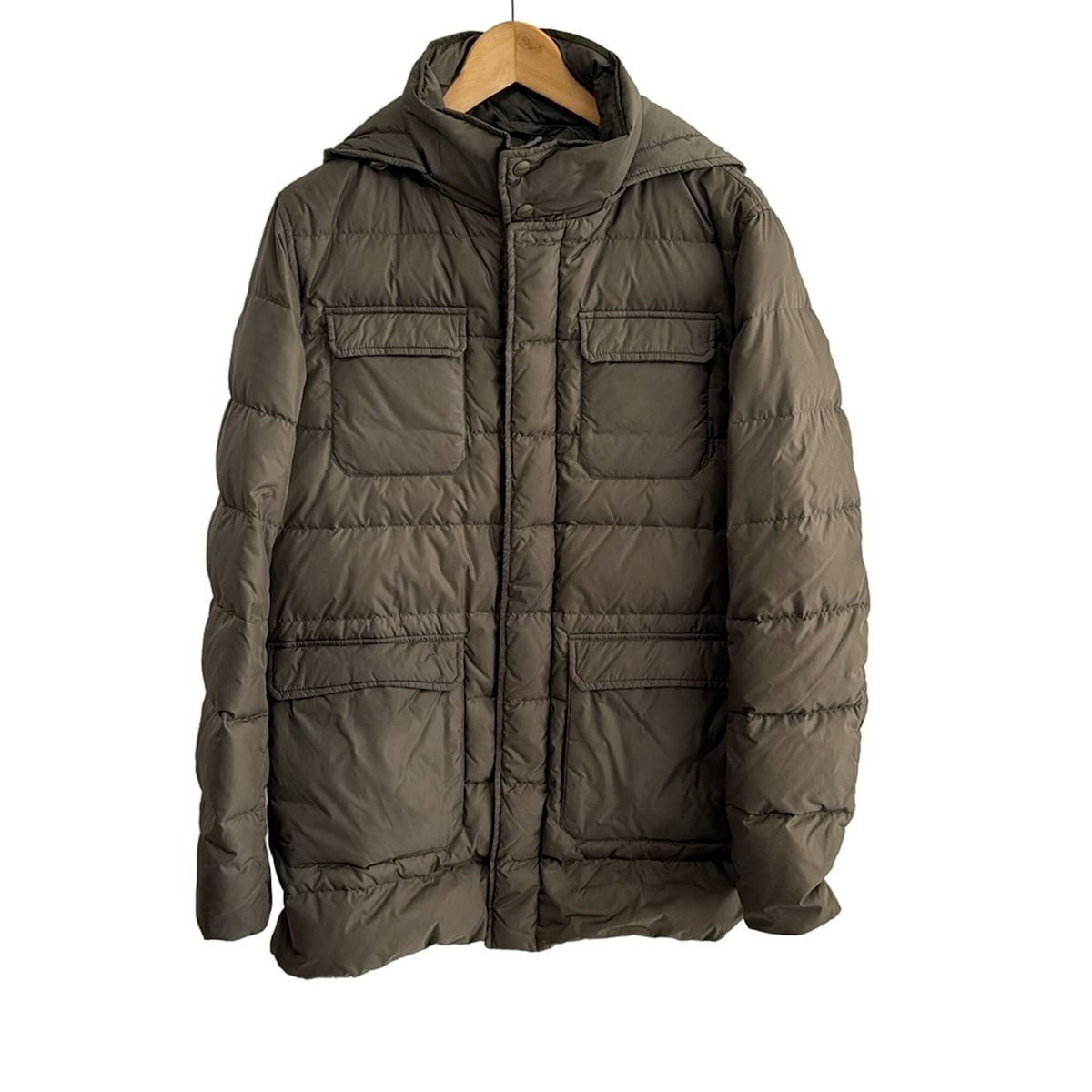 HERNO ヘルノ ダウンコート サイズ48 M メンズ カーキ 冬物 フード着脱可