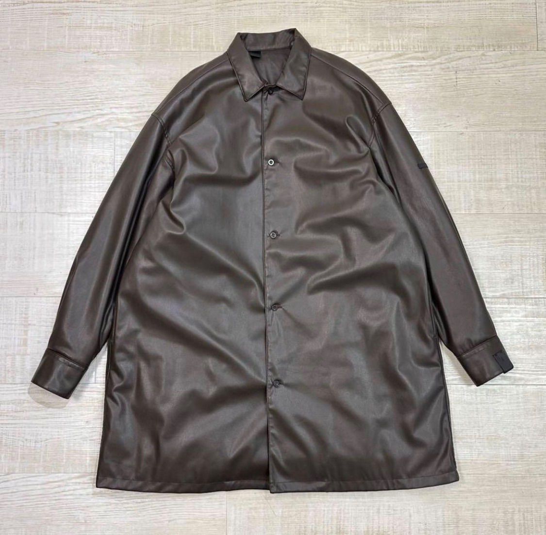 21 aw 2021 N. エヌハリウッド SHIRT COAT エコ レザー シャツ コート プリマロフト サイズ 38 定価49 500円