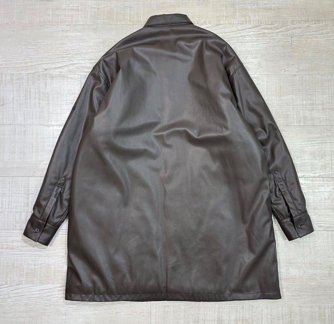 21 aw 2021 N. エヌハリウッド SHIRT COAT エコ レザー シャツ コート プリマロフト サイズ 38 定価49 500円