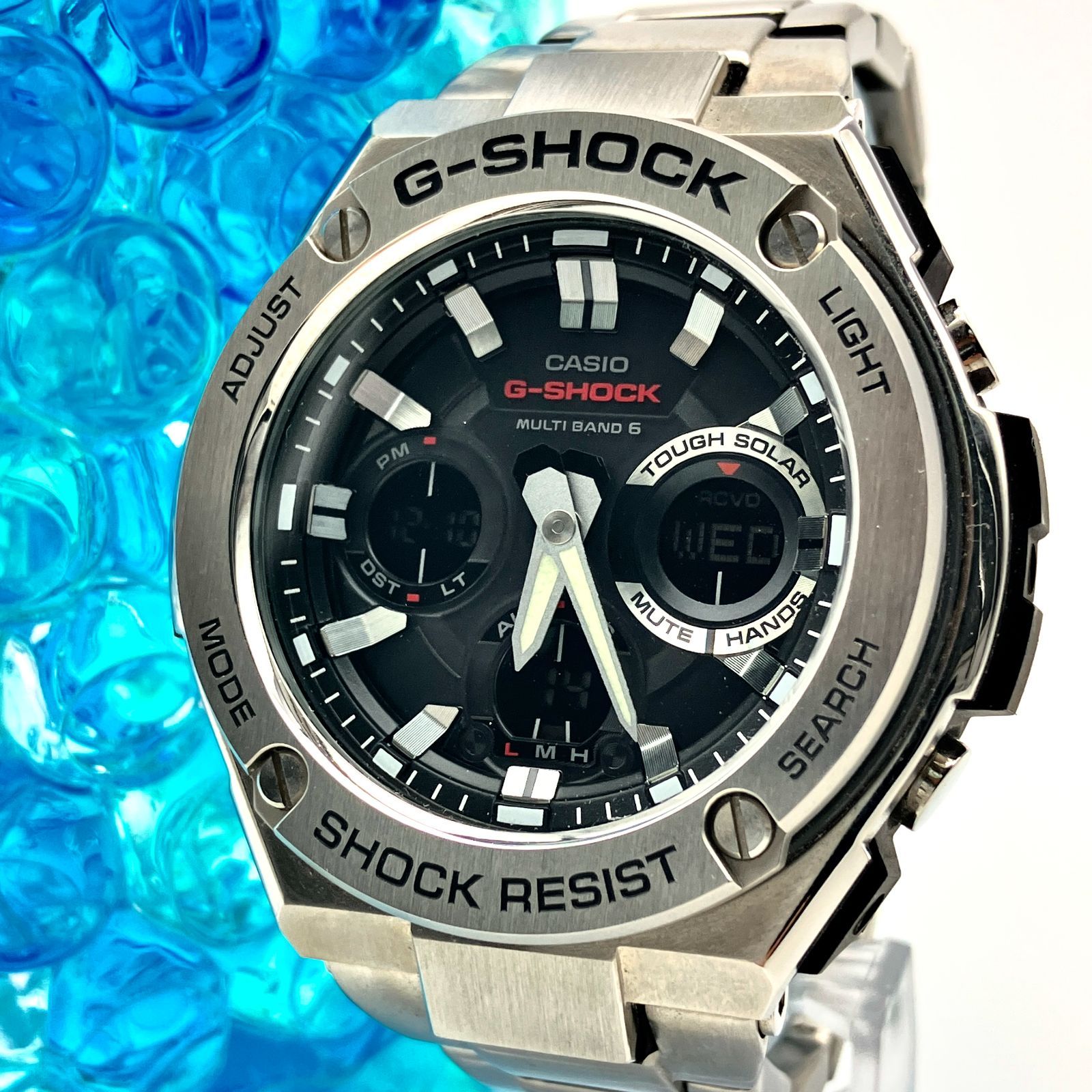 極美品】カシオ G-SHOCK G-STEEL 電波ソーラー GST-W110D-1AJF 腕時計 