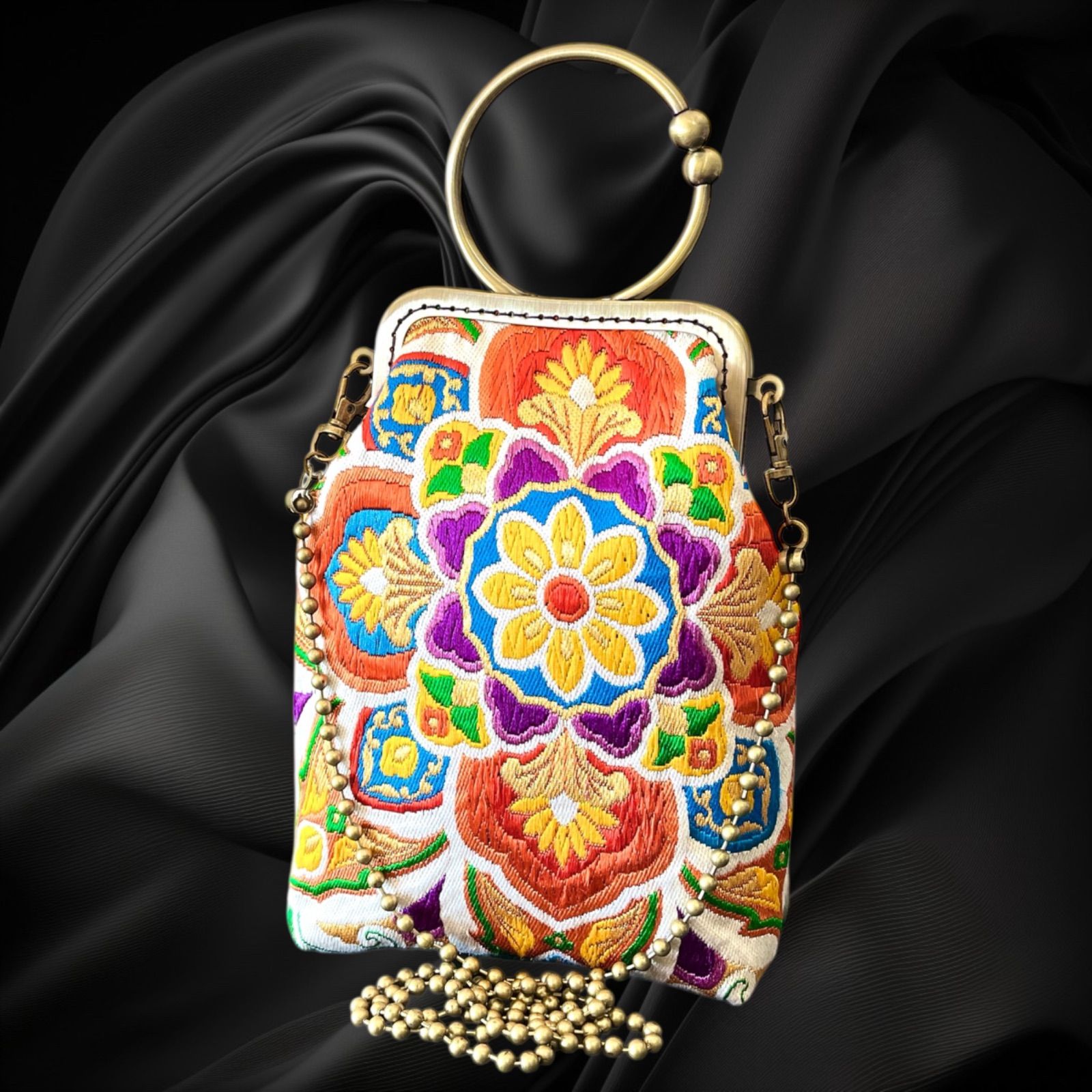 No.670 入れたまスマホ操作 着物スマホバッグ 着物サコッシュ