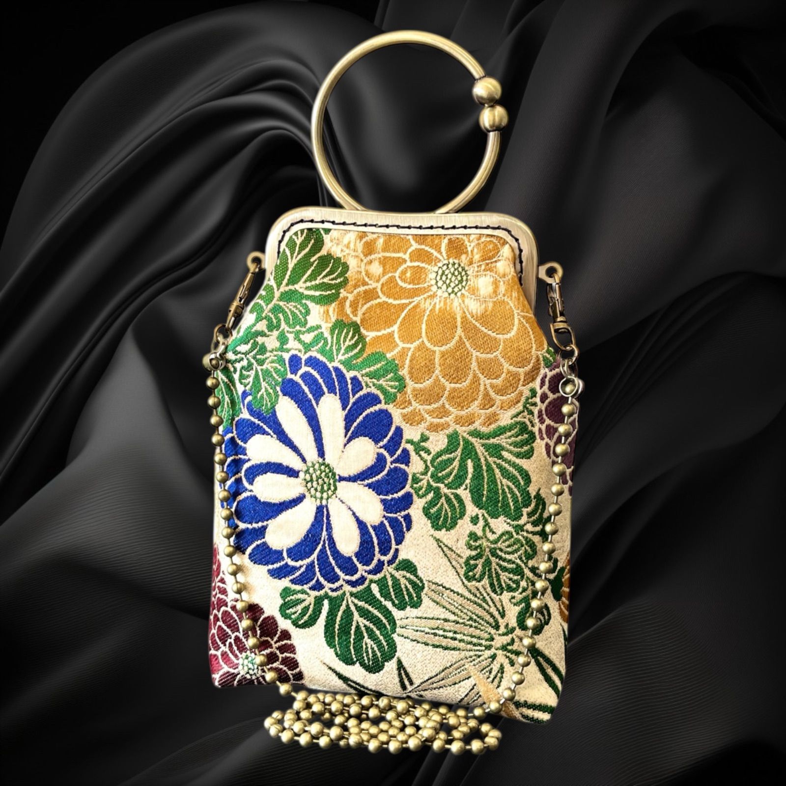 No.671 入れたまスマホ操作 着物スマホバッグ 着物サコッシュ