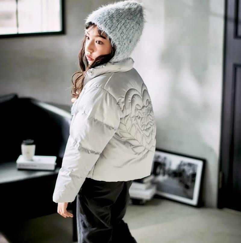 nexchic ハートロゴタフタダウンジャケット