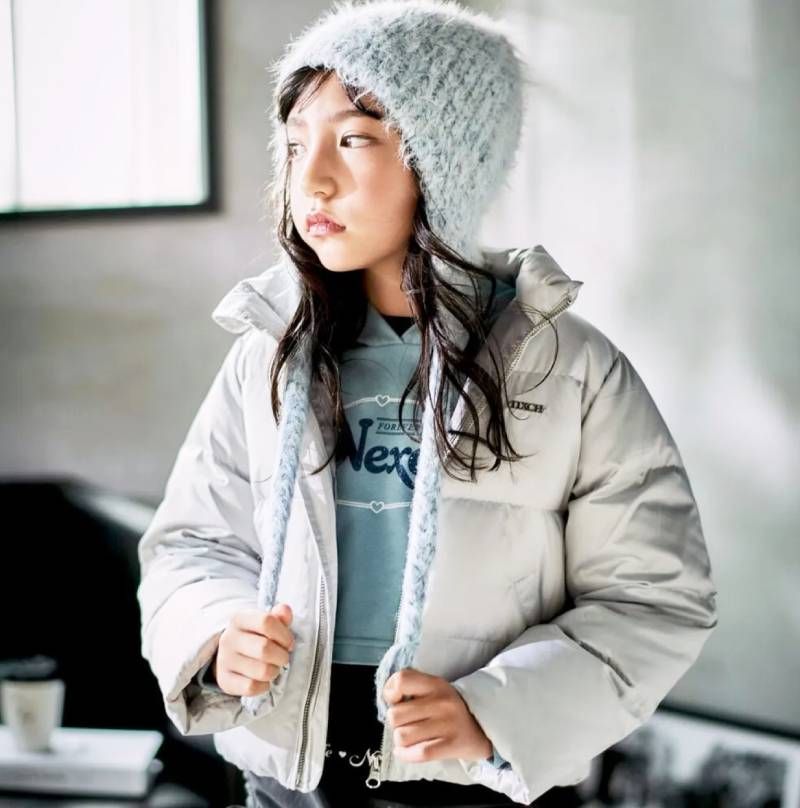 ハートロゴタフタダウンジャケット 140-150