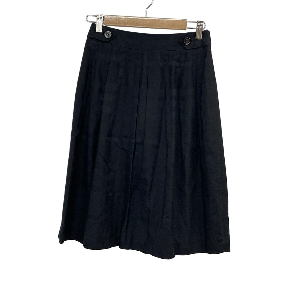 Burberry LONDON バーバリーロンドン スカート サイズ36 M レディース 黒 ひざ丈 チェック柄