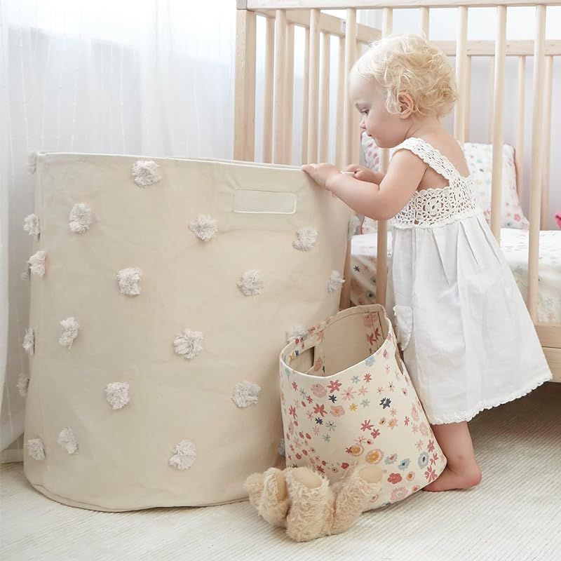  Pehr ペア 収納ボックス 折りたたみ 布 大容量 おしゃれ おもちゃ 収納 収納ケース ストレージボックス バスケット インテリア 小物入れ かご Pom Basket Hamper Natural おむつストッカー おむつ用品