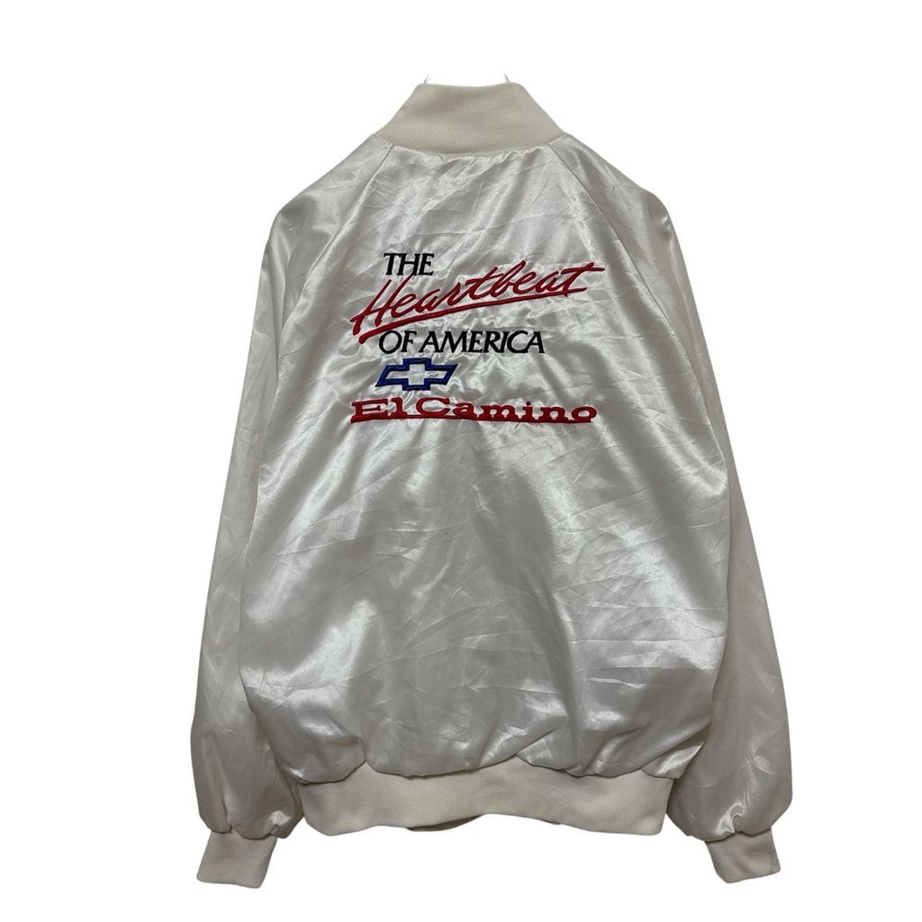 WestArk】 80～90s USA製 シボレー 企業ロゴ刺繡ナイロンスタジャン S