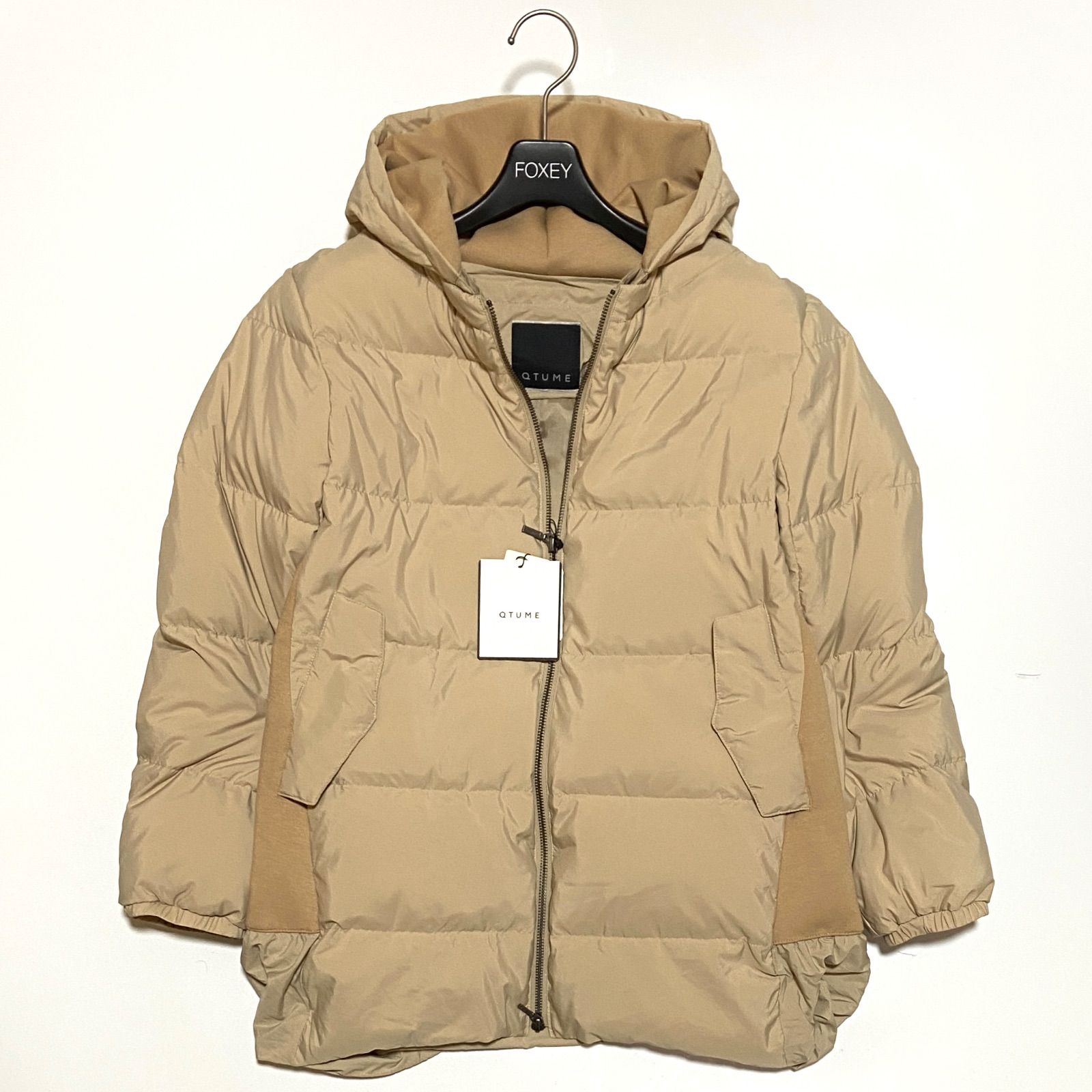 新品未使用 QTUME クチューム ダウン ダンボール 2way ノーカラー 切替