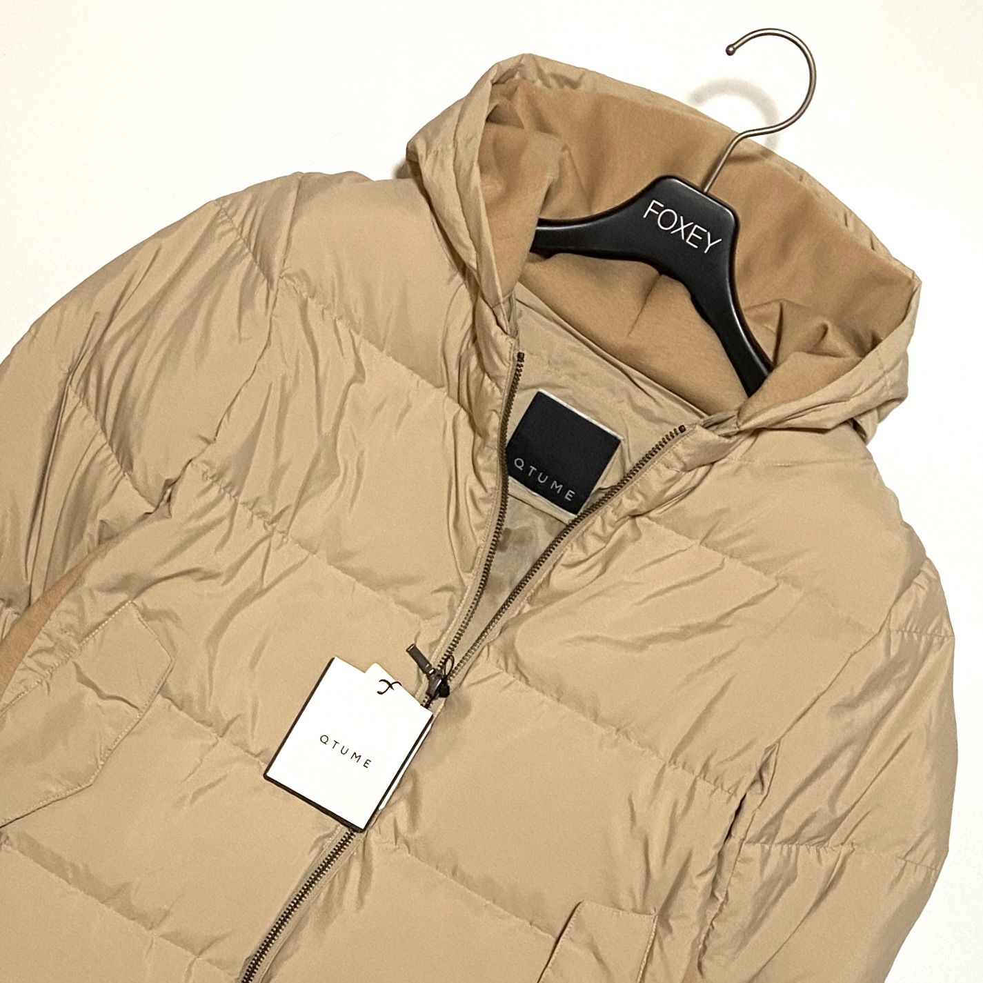 新品未使用 QTUME クチューム ダウン ダンボール 2way ノーカラー 切替