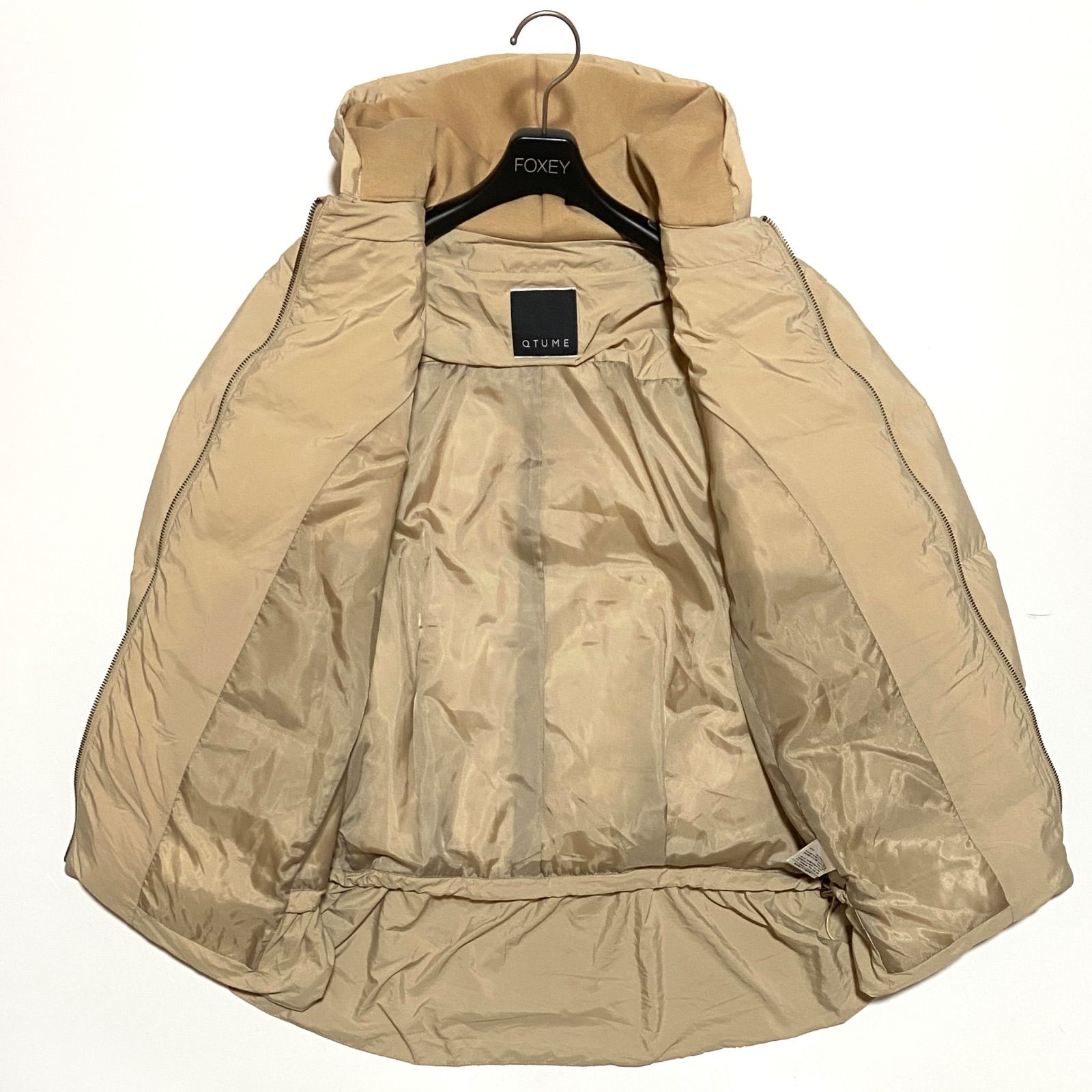 新品未使用 QTUME クチューム ダウン ダンボール 2way ノーカラー 切替