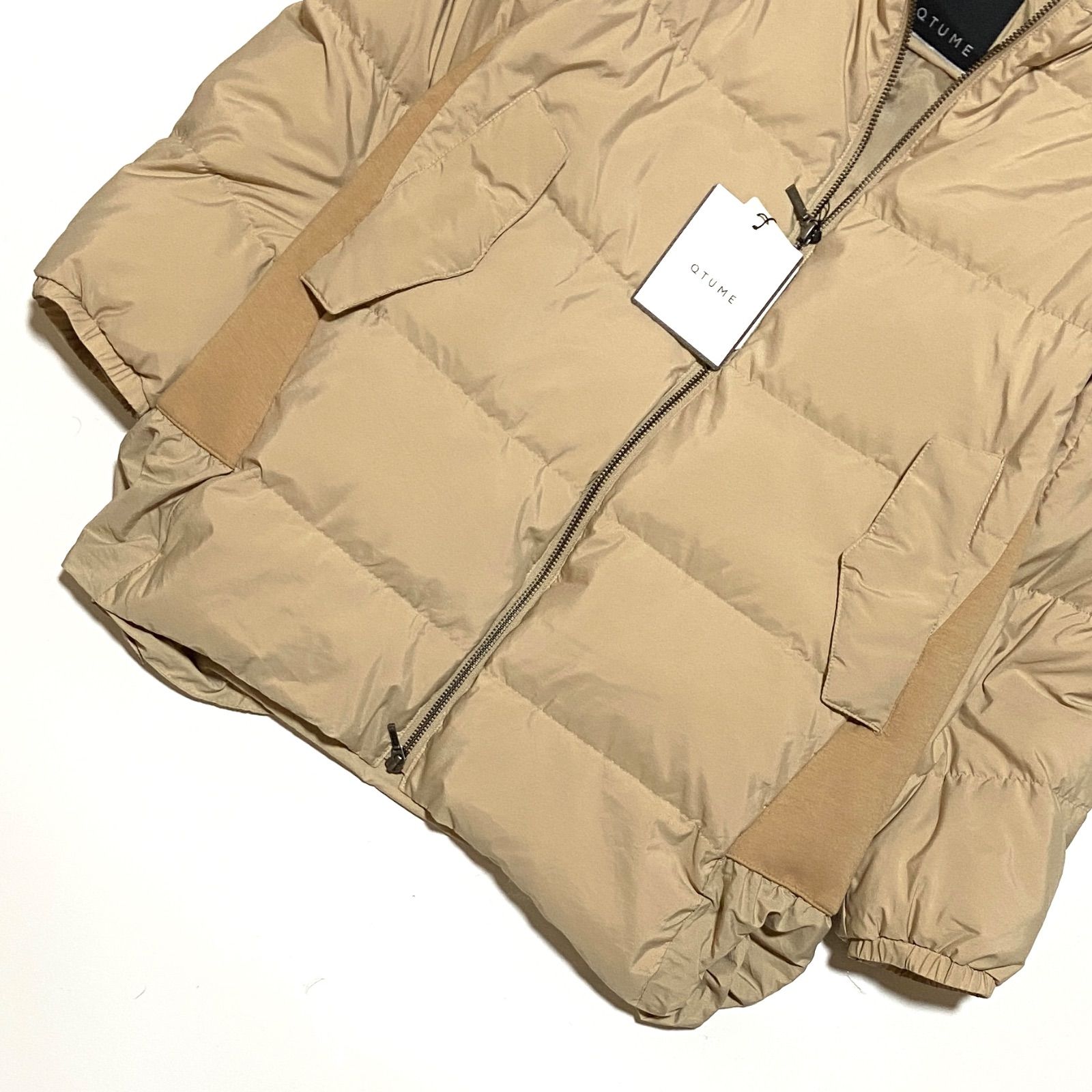 新品 QTUME クチューム ダウン ダンボール2way COAT ノーカラー 新品未使用 QTUME クチューム ダウン ダンボール 2way ノーカラー 切替