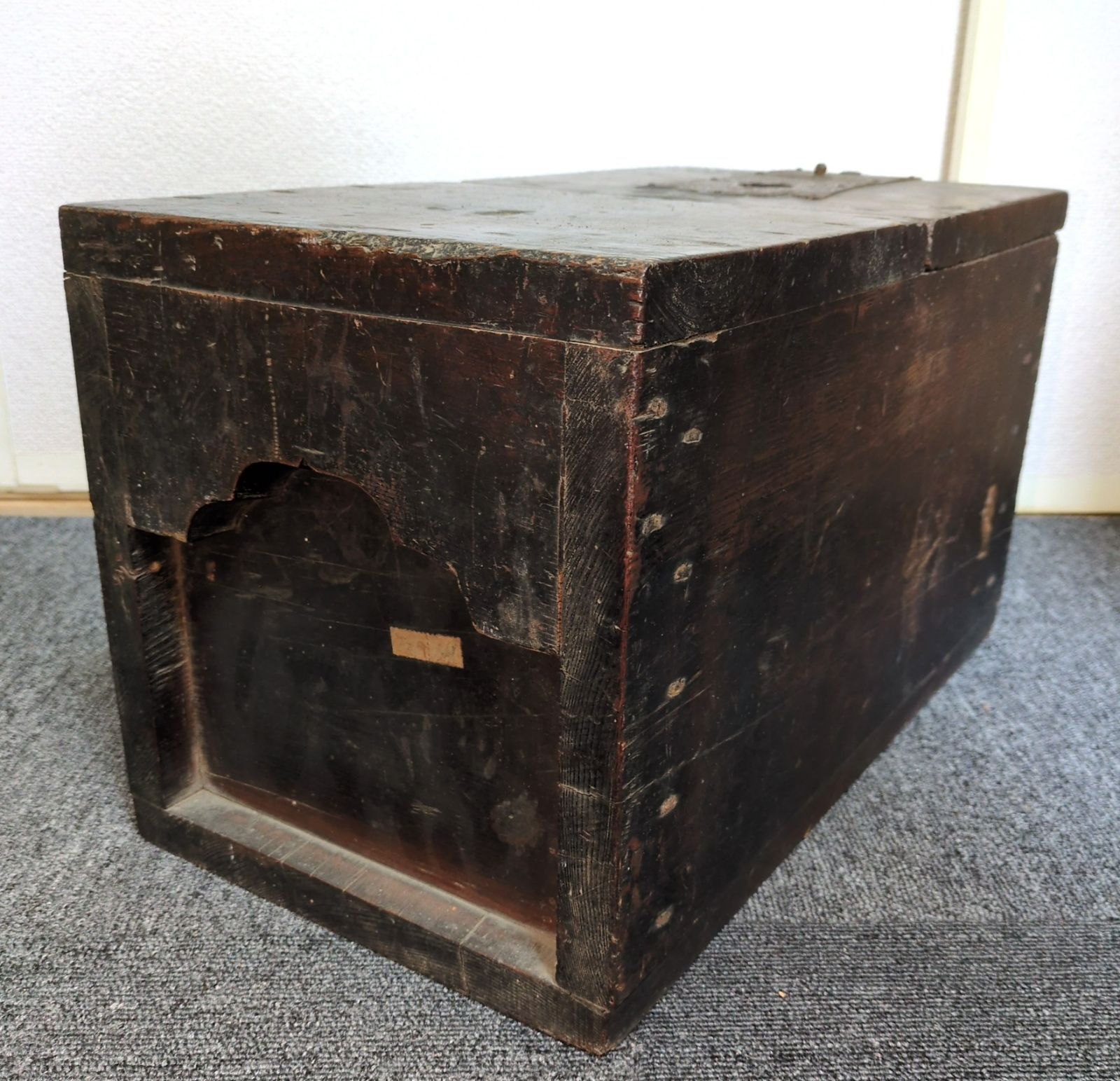 ◇銭箱◇賽銭箱 銭函 古道具 道具箱 古民具 木製 木箱 時代物 骨董 古