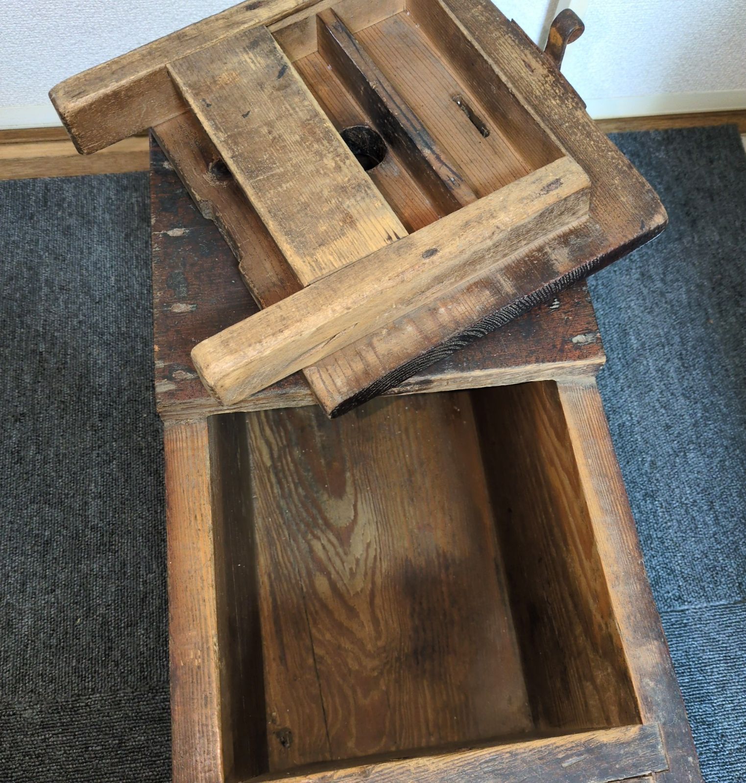 銭箱 木製 古道具 江戸時代〜 ◇銭箱◇賽銭箱 銭函 古道具 道具箱 古民具 木製 木箱 時代物 骨董 古