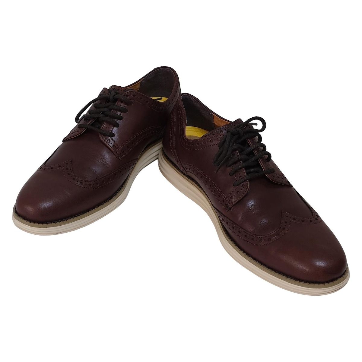 COLE HAAN コールハーン シューズ 8 1 2 M メンズ - ダークブラウン ウィングチップ GRAND.OS レザー