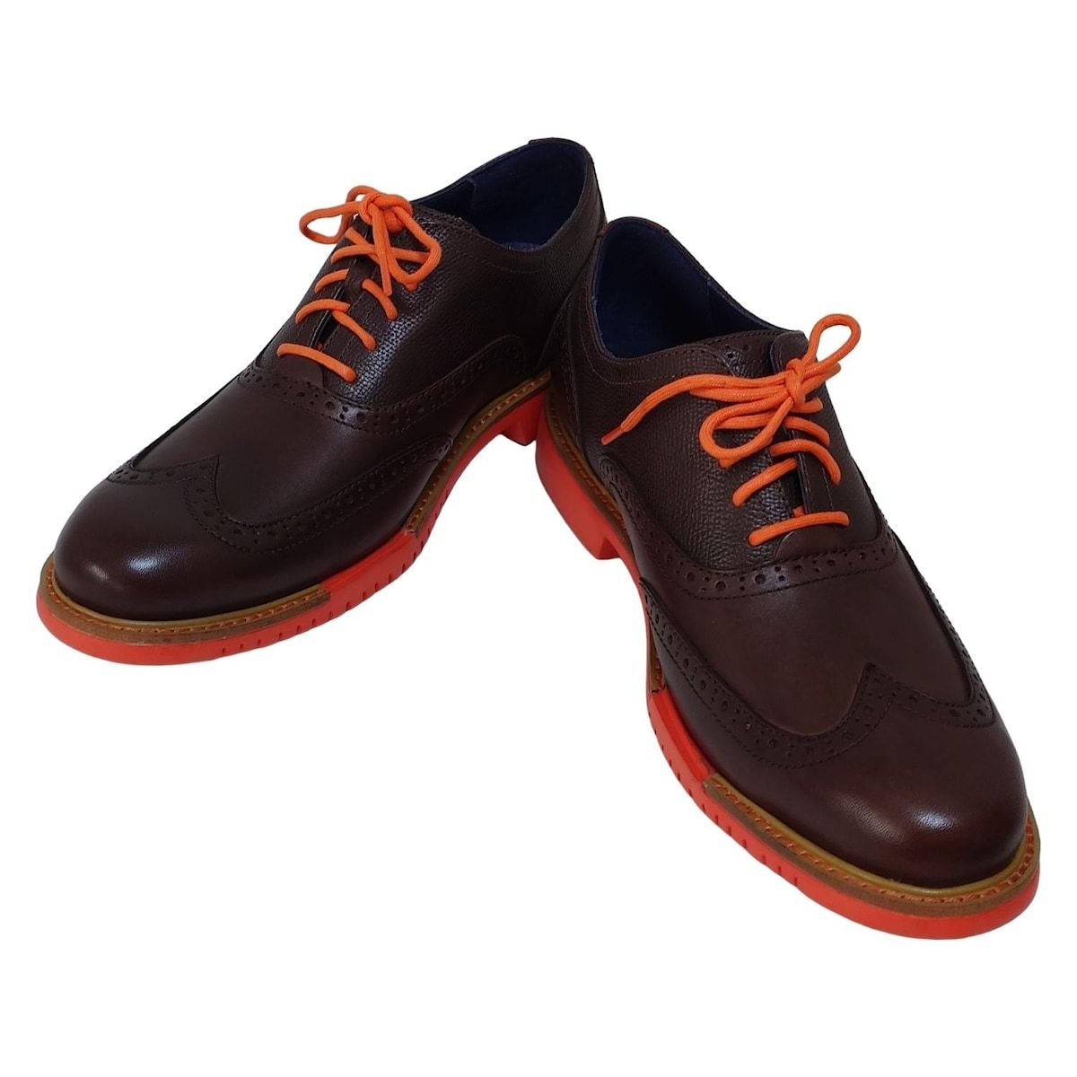 COLE HAAN コールハーン シューズ 8 1 2 M メンズ - ダークブラウン ウィングチップ レザー