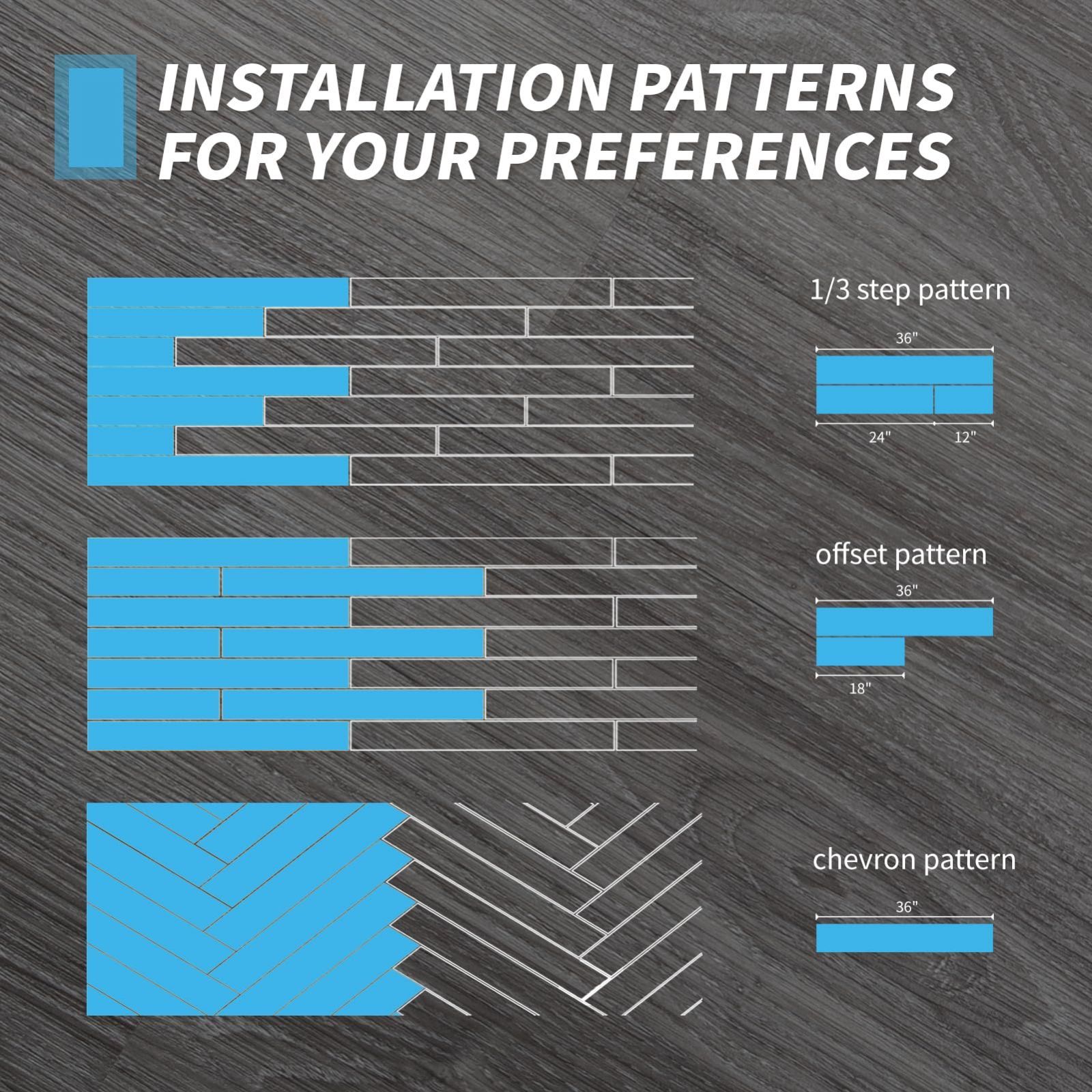 フローリングマット シート 玄関 床 洗面所 賃貸ok 厚手 DIY 滑り止め - 防水 クッションフロア 3畳 接着剤不要 91.4 置くだけ x 木目 フロアタイル 15 CM Art 3 d