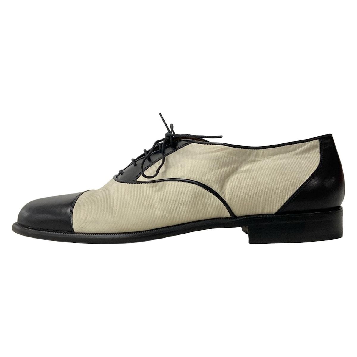 ブルーノマリ ドライビングシューズ 9 メンズ アイボリー×黒 レザー