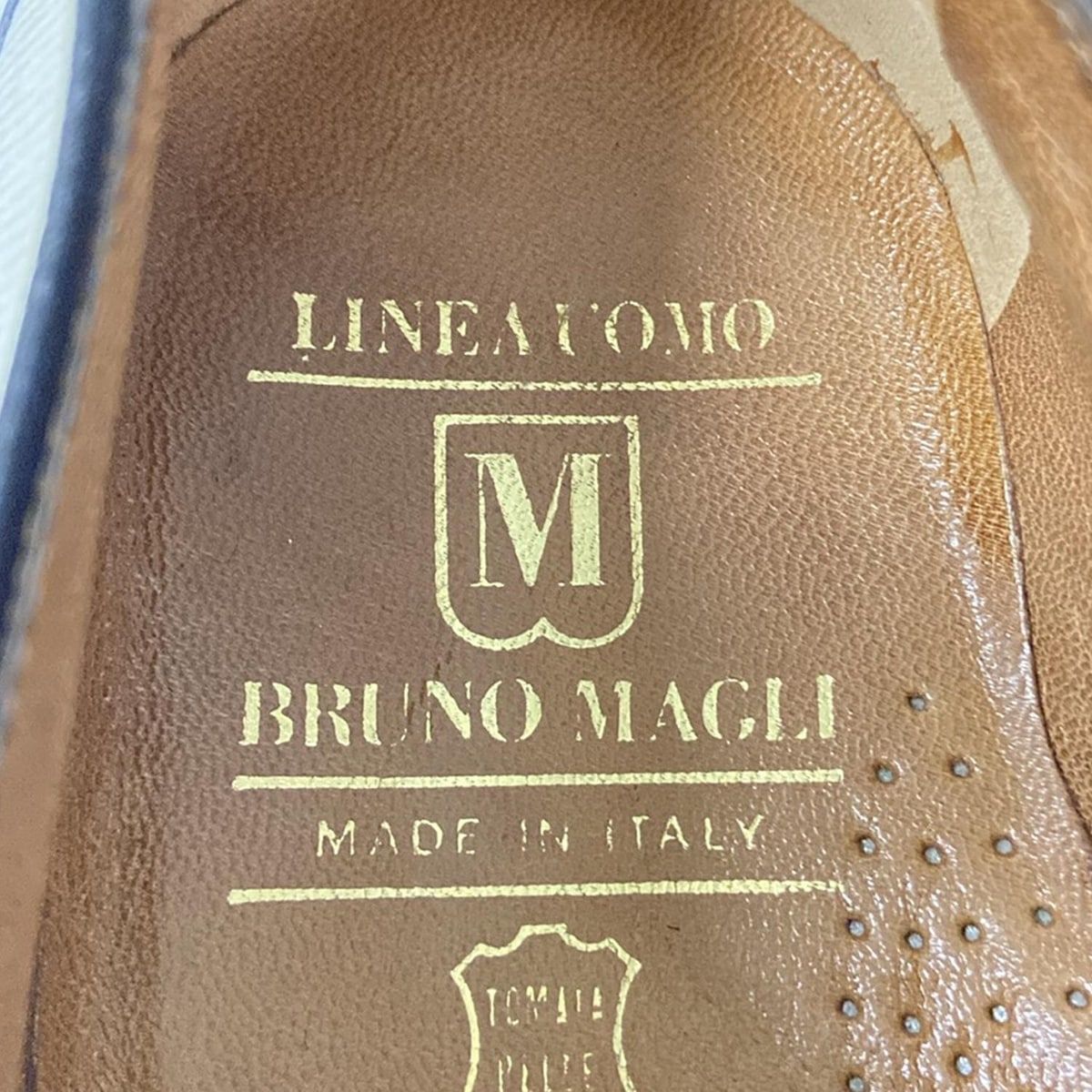  ブルーノマリ ドライビングシューズ 9 メンズ アイボリー 黒 レザー その他 靴