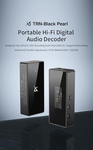 TRN BlackPearl 小型アンプ DAC スマホ AMP ハイレゾ対応 32 bit 384 kHz DSD 256 チップCS 43131 イヤホンアンプ ポータブル ヘッドホンアンプ Type C タイプC 3 5 mm 4 ジ 328 b 1 e 7