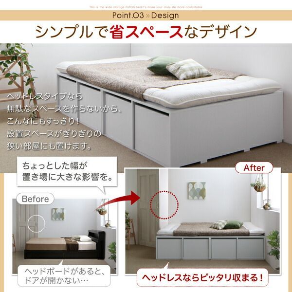 ベッド 収納付きベッド フィッツ マットレス付き 収納 収納付 収納ベッド 大容量 収納ボックス 引き出し 布団 敷き布団 おしゃれ 薄型プレミアムボンネルコイルマットレス付 引き出しなし ベッド マットレス付き フィッツ おすすめ 安い ディノス