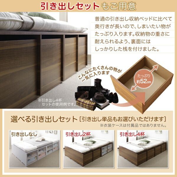 ベッド 収納付きベッド フィッツ マットレス付き 収納 収納付 収納ベッド 大容量 収納ボックス 引き出し 布団 敷き布団 おしゃれ 薄型プレミアムボンネルコイルマットレス付 引き出しなし ベッド マットレス付き フィッツ おすすめ 安い ディノス