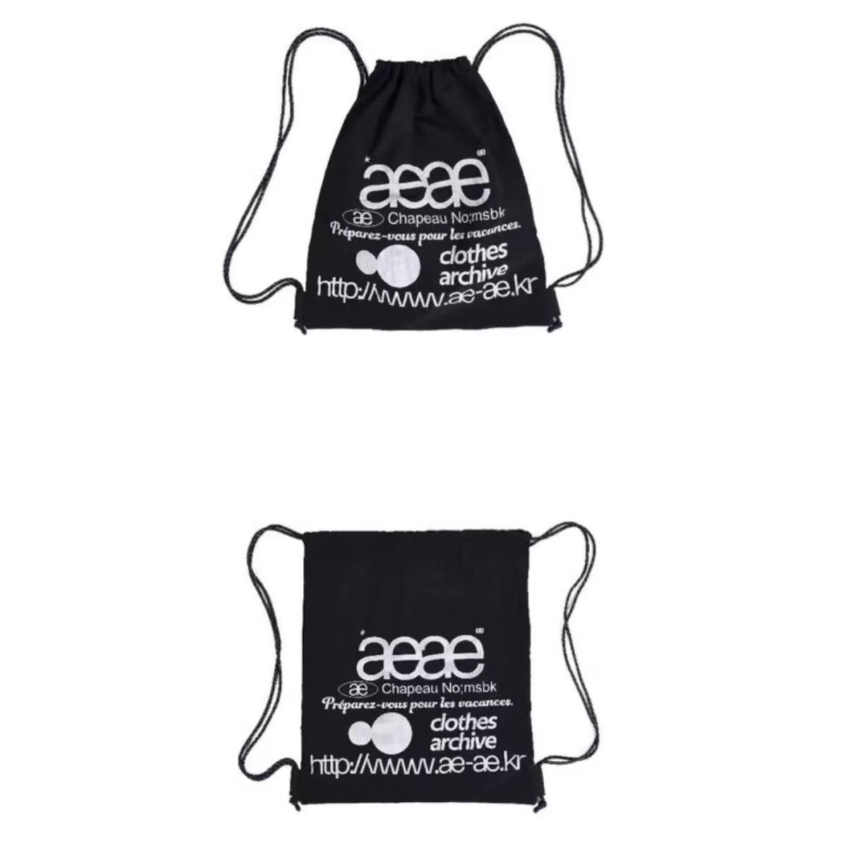 韓国大人気】aeae WEB LOGO GYM SACK ナップサック (黒) - メルカリ