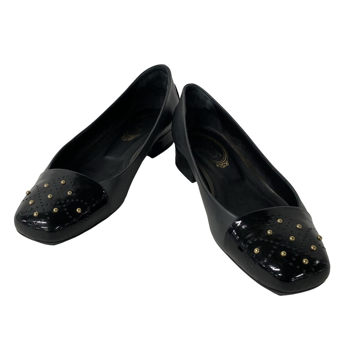 TOD'S(トッズ) フラットシューズ 37 A レディース - 黒×ダークグレー