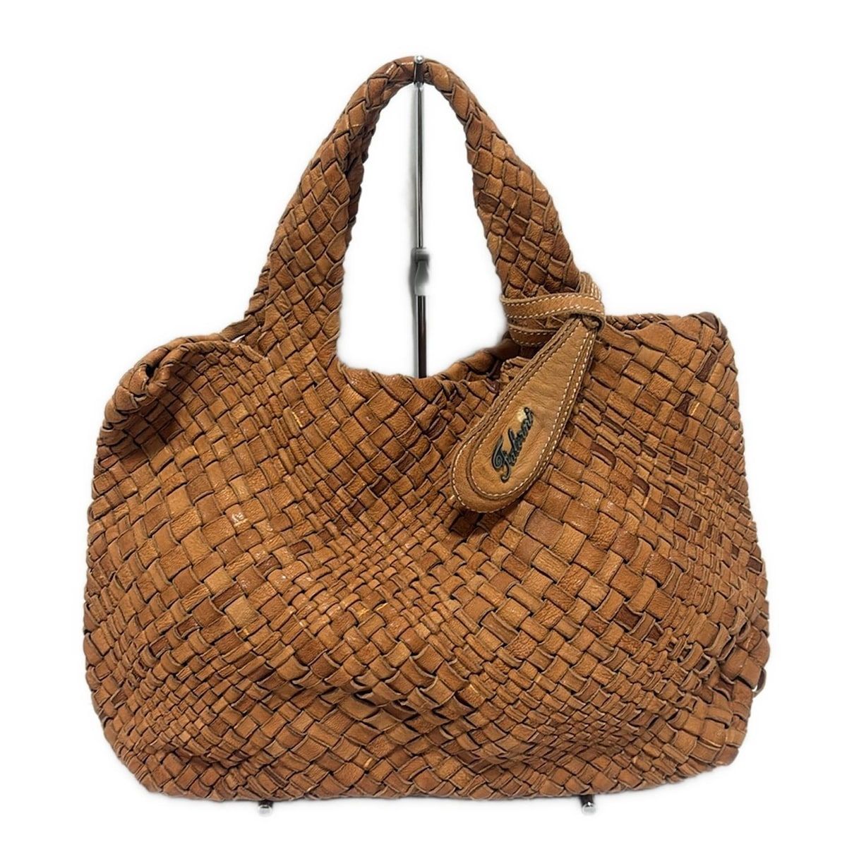 FALORNI(ファロルニ) トートバッグ - ブラウン 高品質 編み込み レザー