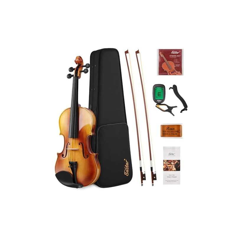 Eastarバイオリン 4 単板 ソリッド 弓2本 にも上級のバイオリン奏者にも EVA 330