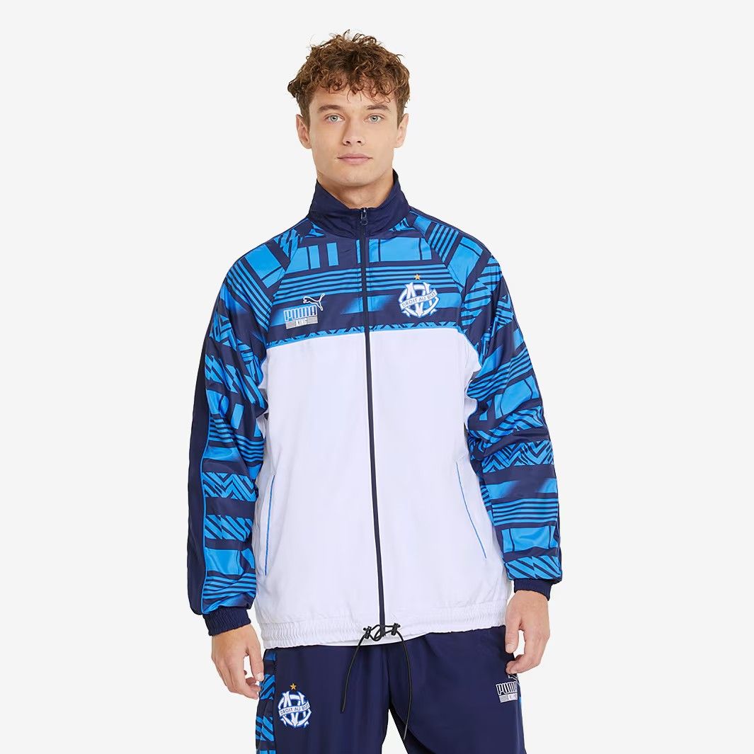 匿名配送 Puma マルセイユ 21|22 FtblHeritage トラックジャケット 白|紺