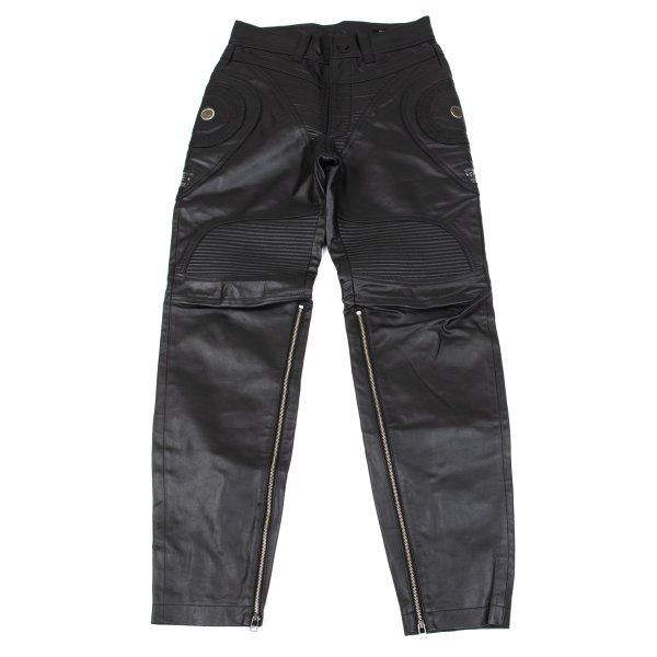 ヨシユキコニシYOSHIYUKI KONISHI 切替デザインレザーバイカーパンツ