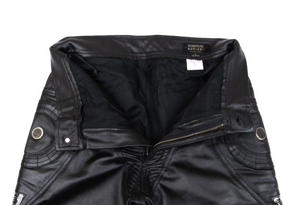 ヨシユキコニシYOSHIYUKI KONISHI 切替デザインレザーバイカーパンツ