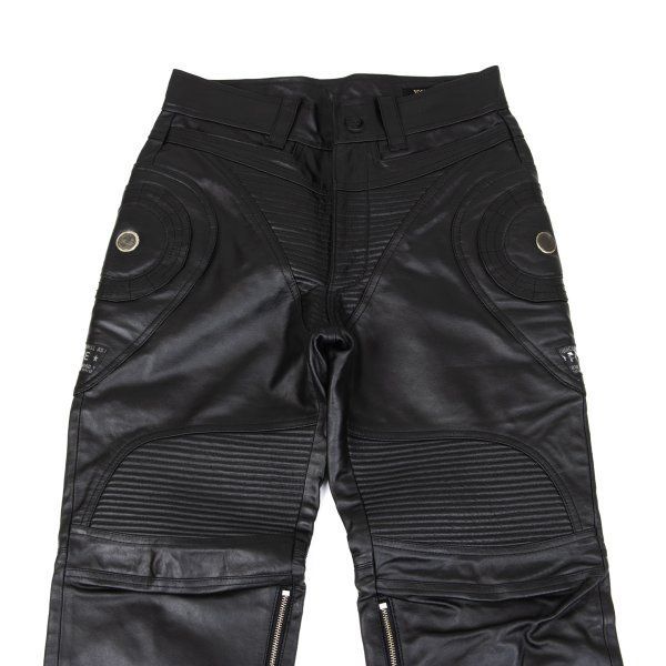 ヨシユキコニシYOSHIYUKI KONISHI 切替デザインレザーバイカーパンツ