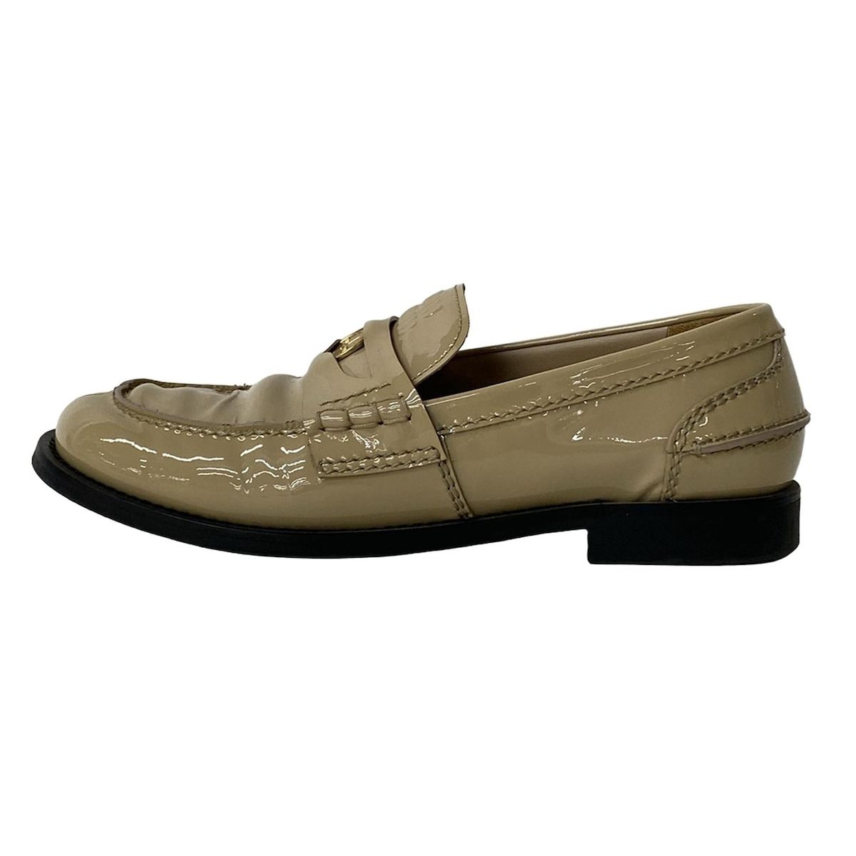 miumiu ミュウミュウ ローファー 37 1 2 レディース ペニーローファー ベージュ レザー