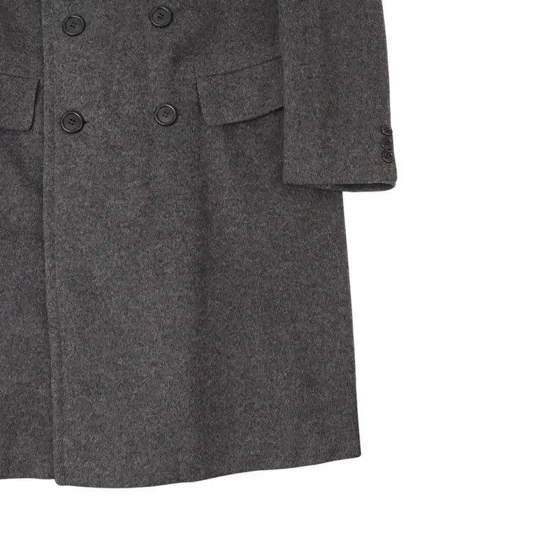 バーバリー グレー ウール カシミア ダブル ブレスト コート BURBERRY