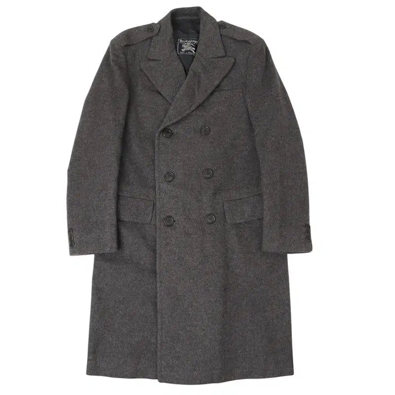 バーバリー グレー ウール カシミア ダブル ブレスト コート BURBERRY