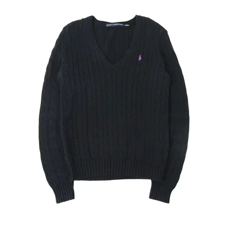 Ralph Lauren ダークネイビー ケーブルニット セーター ポロラルフローレン ダークネイビー ケーブル Vネック ニット セーター