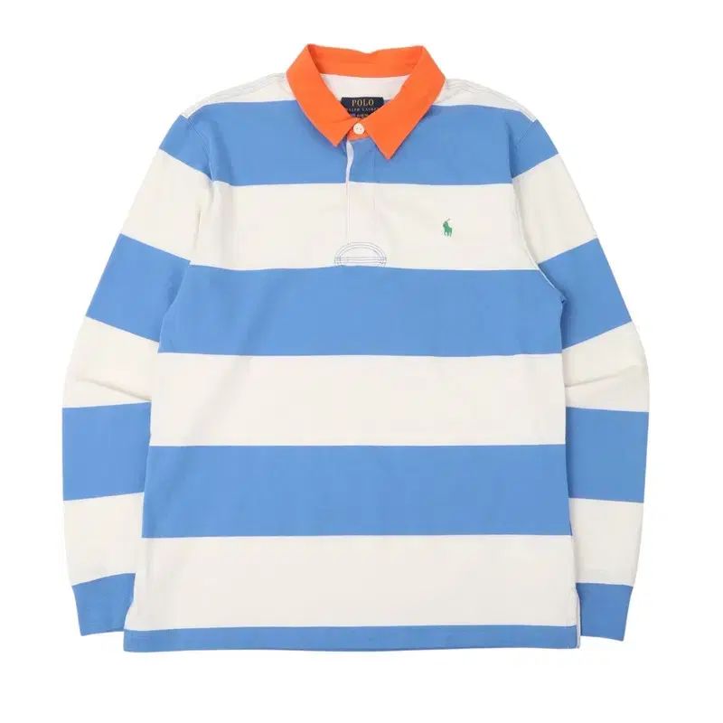 ポロ ラルフローレン ラグビー ブルー ストライプ ロングスリーブ