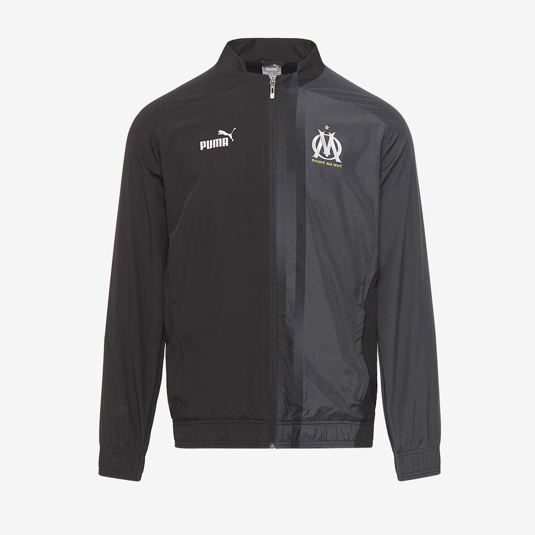 Puma マルセイユ 22 23 プレマッチジャケット 黒 シルバー