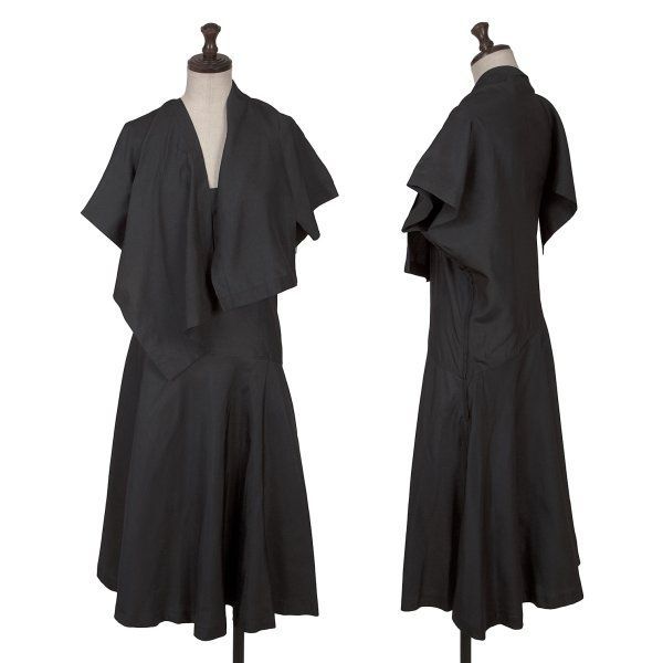 トリココムデギャルソンtricot COMME des GARCONS シルクドレープネックワンピース 黒M