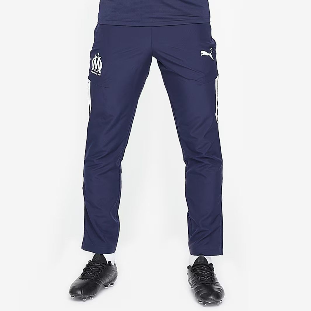 匿名配送 Puma マルセイユ 21|22 プレマッチ ウーブンパンツ 紺|青