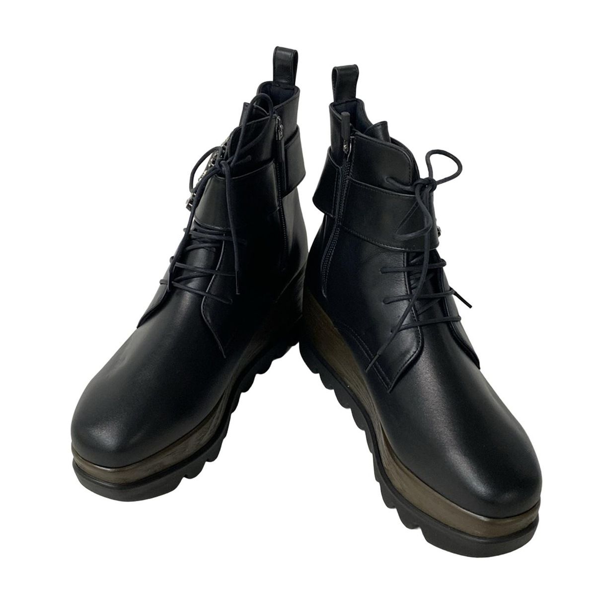 オセアニカ ショートブーツ JP 24 レディース - 黒 ラインストーン レザー